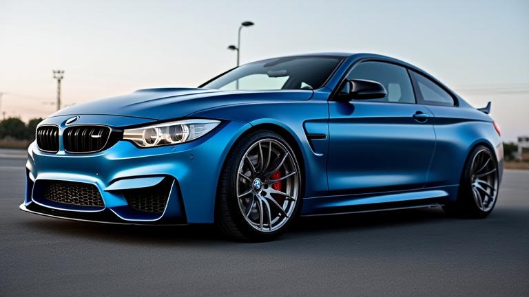 BMW M4 con sospensioni sportive e cerchi alleggeriti